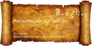Marschalko Ödön névjegykártya